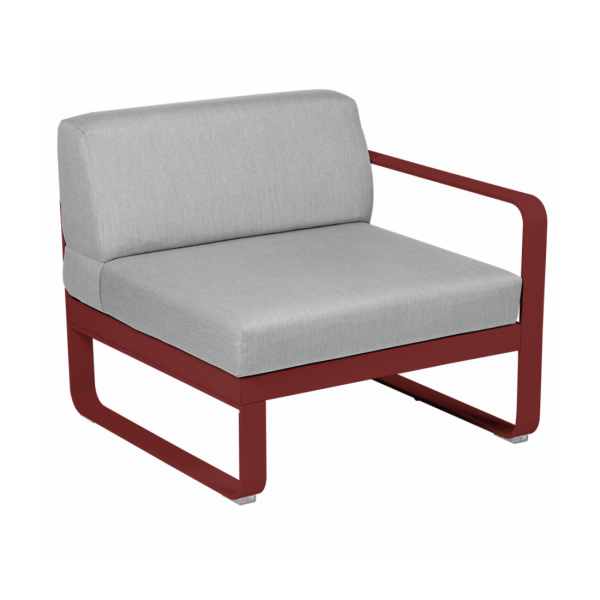 Bellevie Outdoor Modular 1 Seater Right Module By Fermob in Chilli