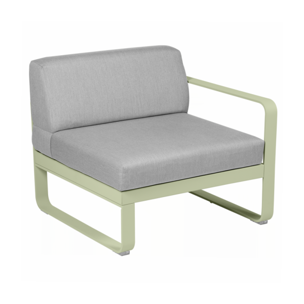Bellevie Outdoor Modular 1 Seater Right Module By Fermob in Willow Green