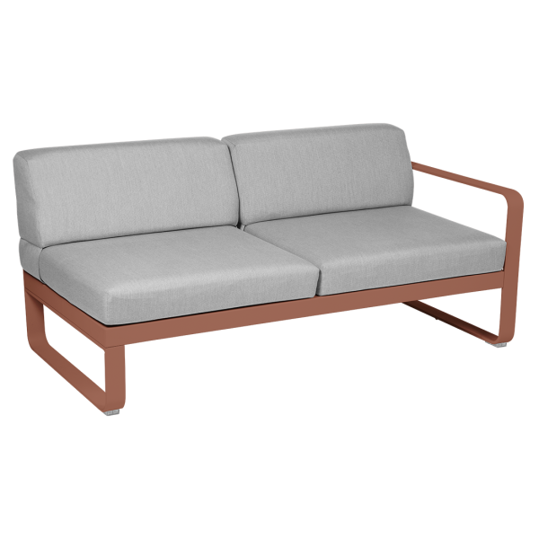 Bellevie Outdoor Modular 2 Seater Right Module By Fermob in Red Ochre