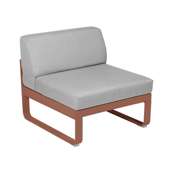 Bellevie Outdoor Modular 1 Seater Central Module By Fermob in Red Ochre