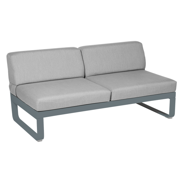 Bellevie Outdoor Modular 2 Seater Central Module By Fermob in Storm Grey