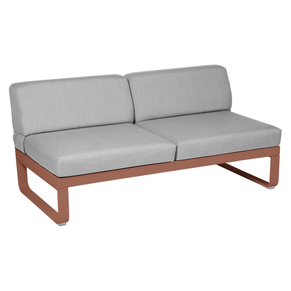 Bellevie Outdoor Modular 2 Seater Central Module By Fermob in Red Ochre