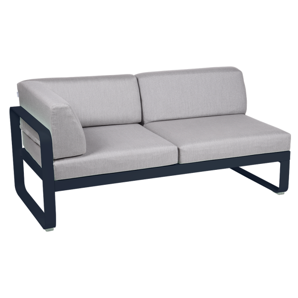 Bellevie Outdoor Modular 2 Seater Left Corner Module By Fermob in Deep Blue