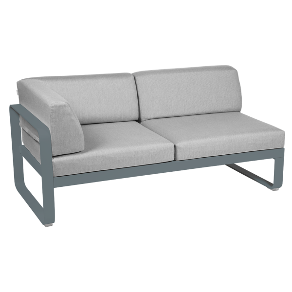 Bellevie Outdoor Modular 2 Seater Left Corner Module By Fermob in Storm Grey