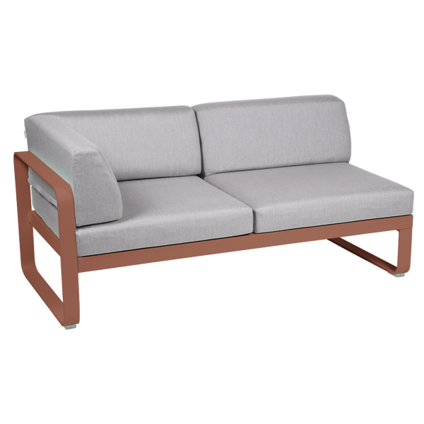 Bellevie Outdoor Modular 2 Seater Left Corner Module By Fermob in Red Ochre