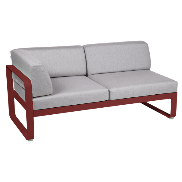 Bellevie Outdoor Modular 2 Seater Left Corner Module By Fermob in Chilli
