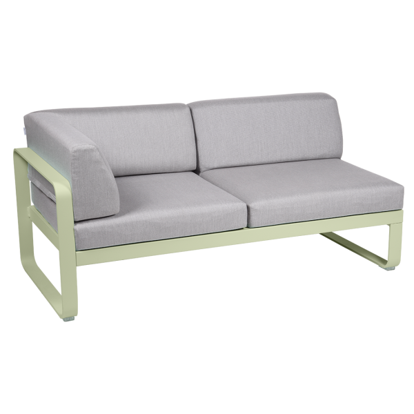 Bellevie Outdoor Modular 2 Seater Left Corner Module By Fermob in Willow Green