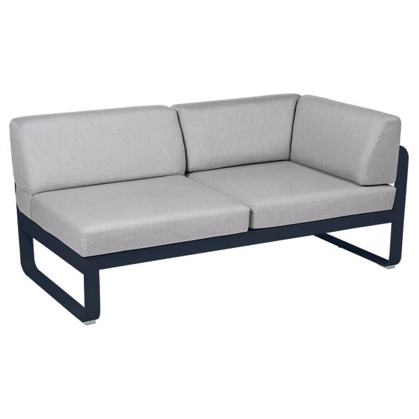 Bellevie Outdoor Modular 2 Seater Right Corner Module By Fermob in Deep Blue