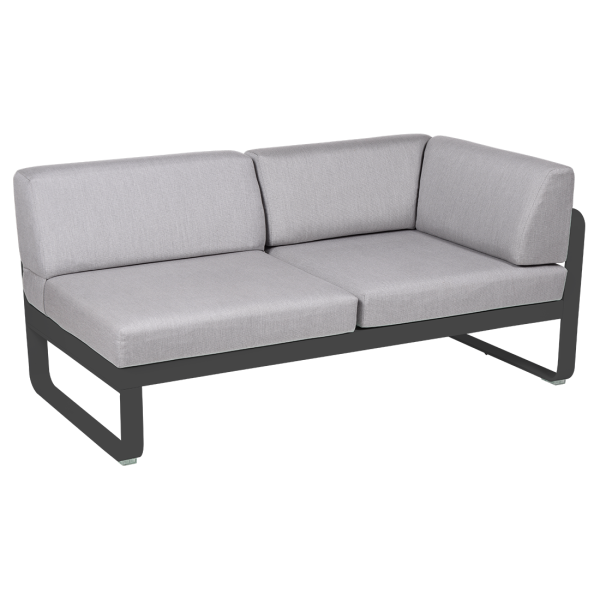 Bellevie Outdoor Modular 2 Seater Right Corner Module By Fermob in Anthracite