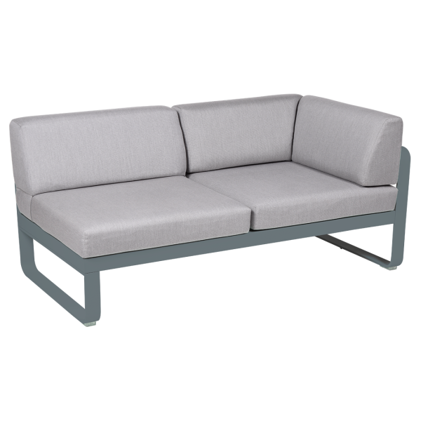 Bellevie Outdoor Modular 2 Seater Right Corner Module By Fermob in Storm Grey