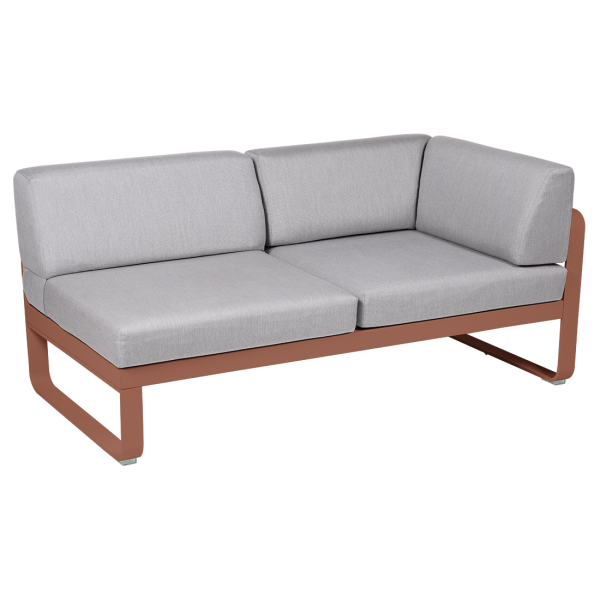 Bellevie Outdoor Modular 2 Seater Right Corner Module By Fermob in Red Ochre