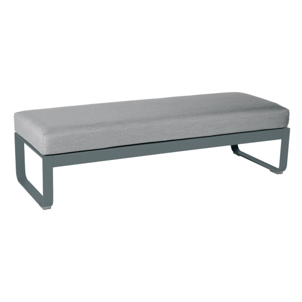 Bellevie Outdoor Modular 2 Seater Ottoman By Fermob in Storm Grey