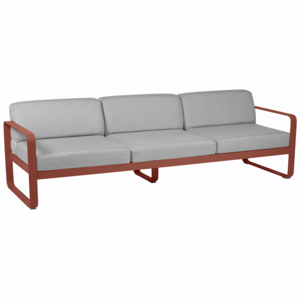 Bellevie 3 Seater Outdoor Sofa By Fermob in Red Ochre