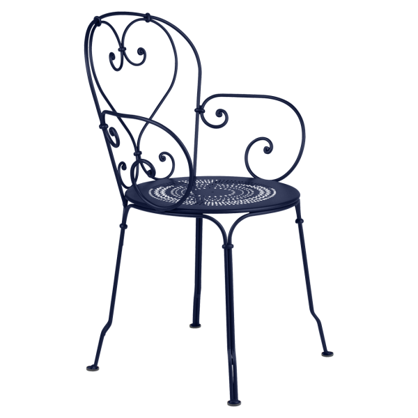 1900 Garden Dining Armchair By Fermob in Deep Blue