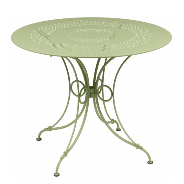 1900 Garden Dining Table Round 96cm By Fermob in Willow Green