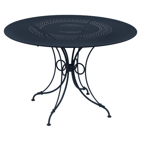 1900 Garden Dining Table Round 117cm By Fermob in Deep Blue
