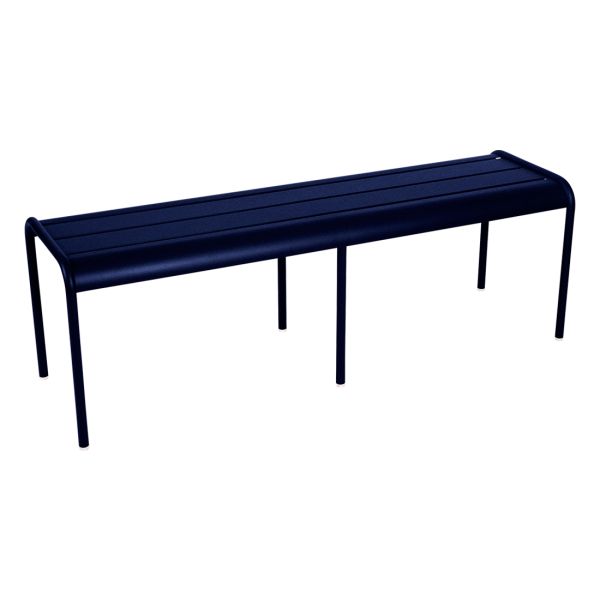 Luxembourg Outdoor Dining Bench By Fermob in Deep Blue