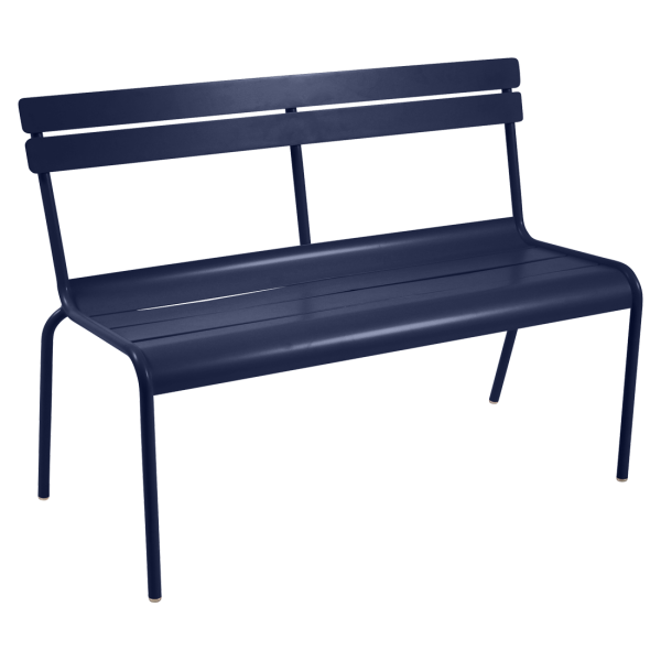 Luxembourg Outdoor Bench with Back By Fermob in Deep Blue