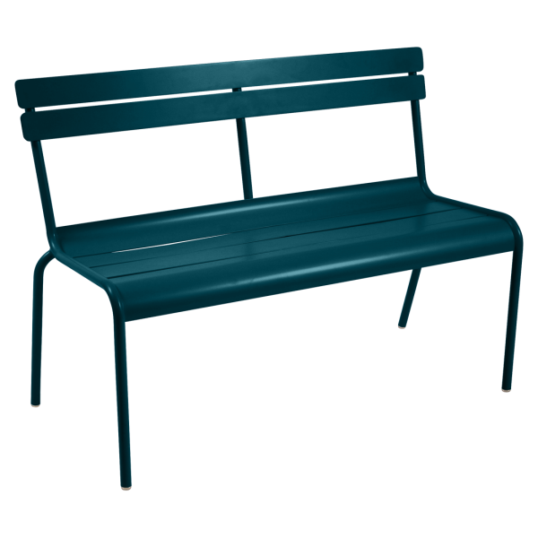 Luxembourg Outdoor Bench with Back By Fermob in Acapulco Blue