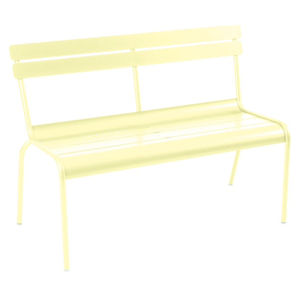 Luxembourg Outdoor Bench with Back By Fermob in Frosted Lemon