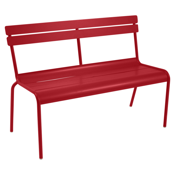 Luxembourg Outdoor Bench with Back By Fermob in Poppy