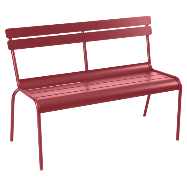 Luxembourg Outdoor Bench with Back By Fermob in Chilli
