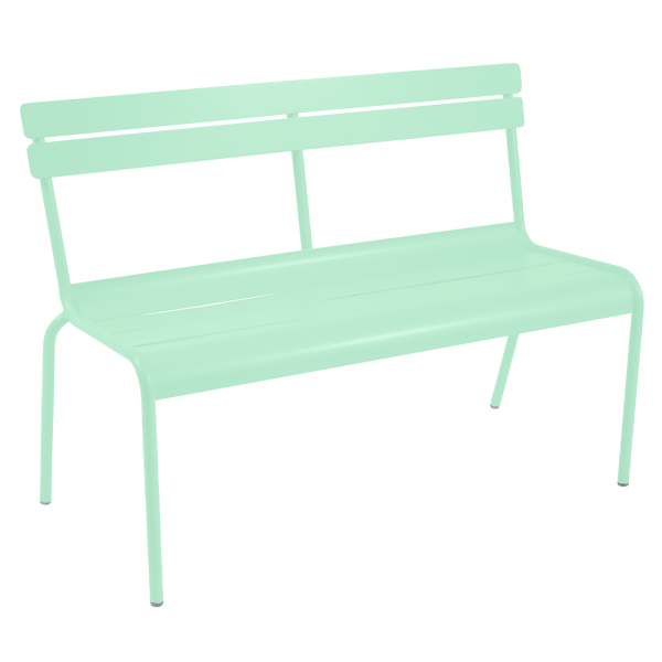Luxembourg Outdoor Bench with Back By Fermob in Opaline Green