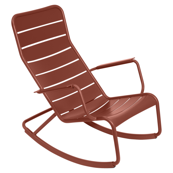 Luxembourg Outdoor Rocking Chair By Fermob in Red Ochre