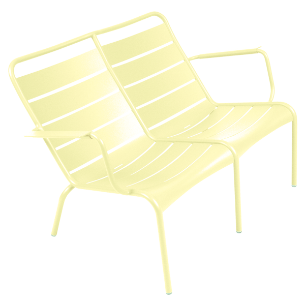 Luxembourg Outdoor Low Armchair Duo By Fermob in Frosted Lemon