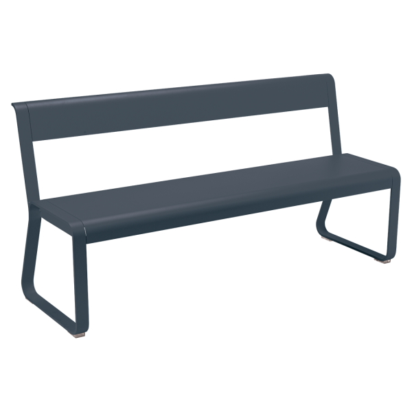 Bellevie Outdoor Dining Bench with Back By Fermob in Anthracite