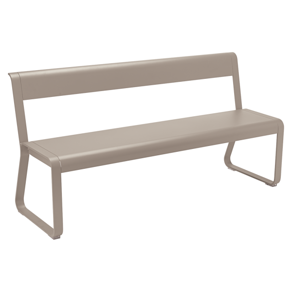 Bellevie Outdoor Dining Bench with Back By Fermob in Nutmeg