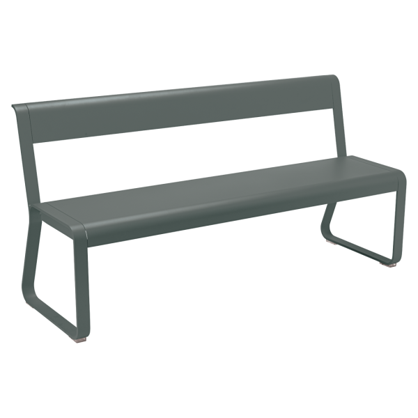 Bellevie Outdoor Dining Bench with Back By Fermob in Rosemary