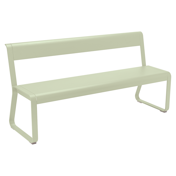 Bellevie Outdoor Dining Bench with Back By Fermob in Willow Green