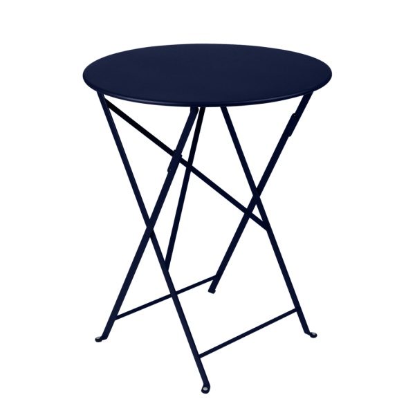 Bistro Outdoor Folding Table Round 60cm By Fermob in Deep Blue