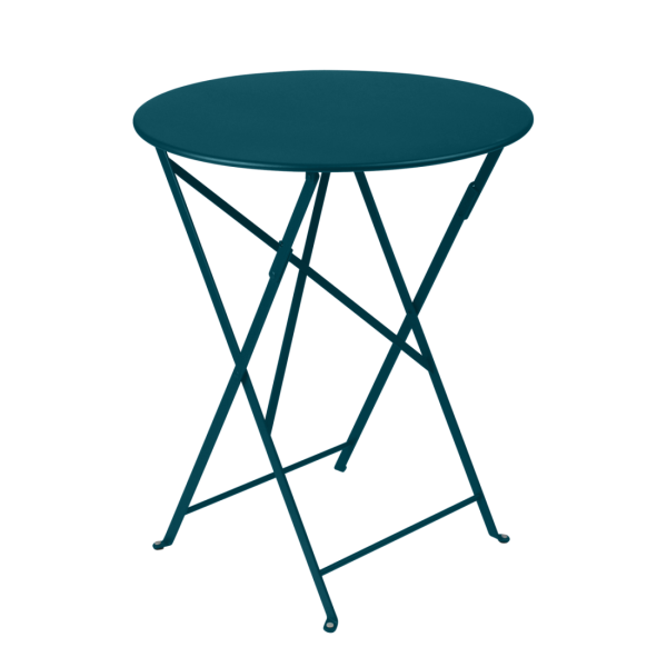 Bistro Outdoor Folding Table Round 60cm By Fermob in Acapulco Blue