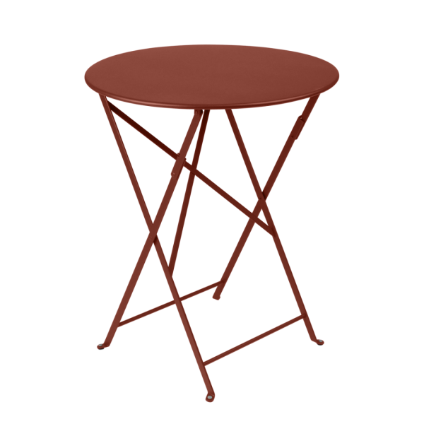 Bistro Outdoor Folding Table Round 60cm By Fermob in Red Ochre