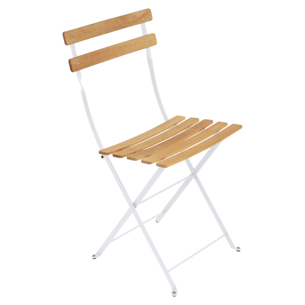 Bistro Outdoor Folding Chair - Wooden Slats By Fermob in Cotton White