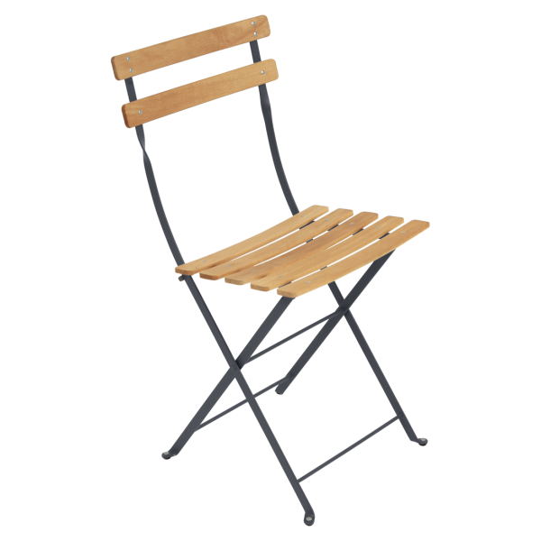 Bistro Outdoor Folding Chair - Wooden Slats By Fermob in Anthracite
