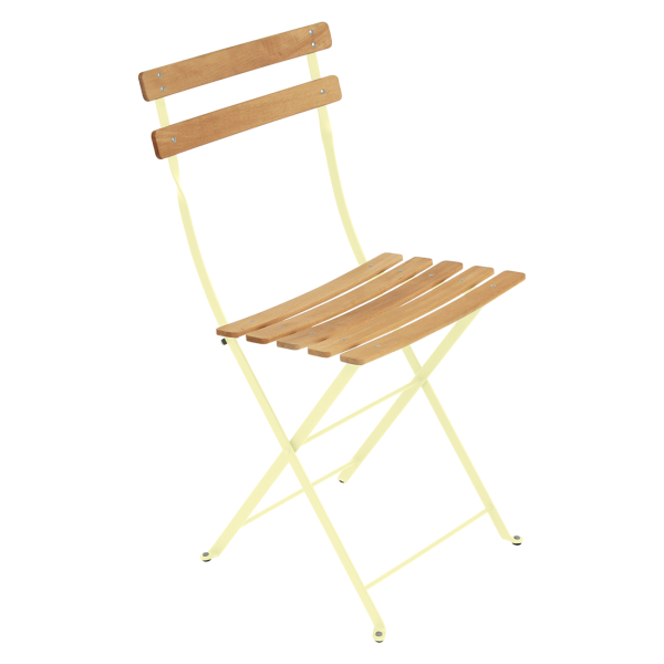 Bistro Outdoor Folding Chair - Wooden Slats By Fermob in Frosted Lemon