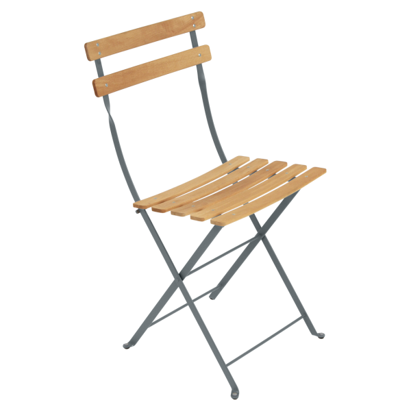 Bistro Outdoor Folding Chair - Wooden Slats By Fermob in Storm Grey