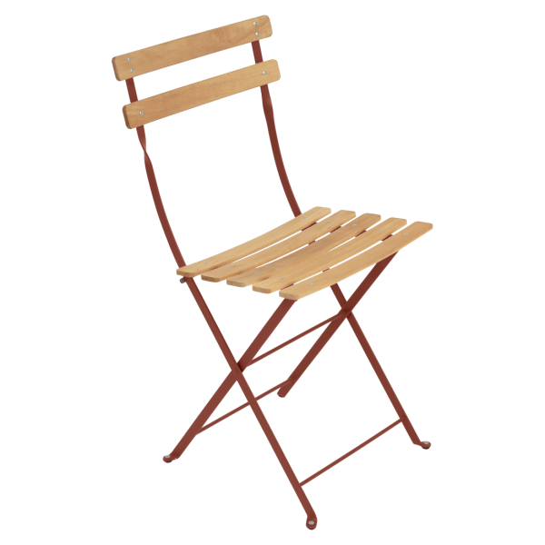 Bistro Outdoor Folding Chair - Wooden Slats By Fermob in Red Ochre