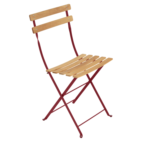 Bistro Outdoor Folding Chair - Wooden Slats By Fermob in Chilli