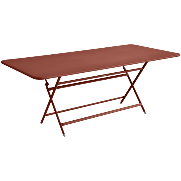 Caractere Large Folding Outdoor Dining Table 190 x 90cm By Fermob in Red Ochre