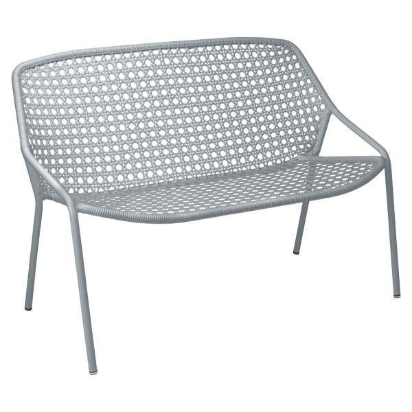 Croisette Outdoor Casual Bench Two Seater By Fermob in Storm Grey