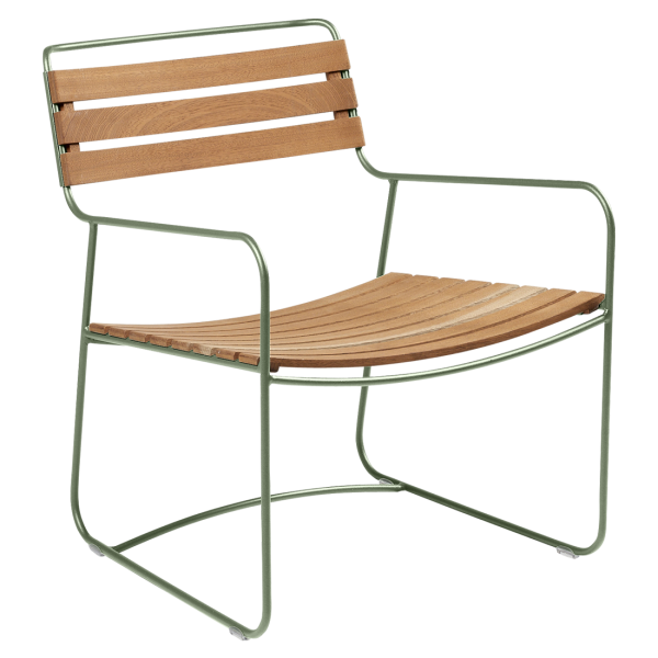 Surprising Outdoor Casual Armchair - Teak Slats By Fermob in Cactus