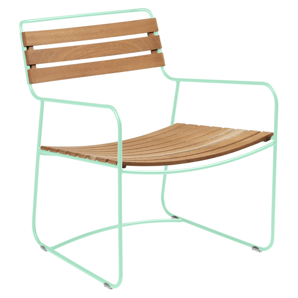 Surprising Outdoor Casual Armchair - Teak Slats By Fermob in Opaline Green