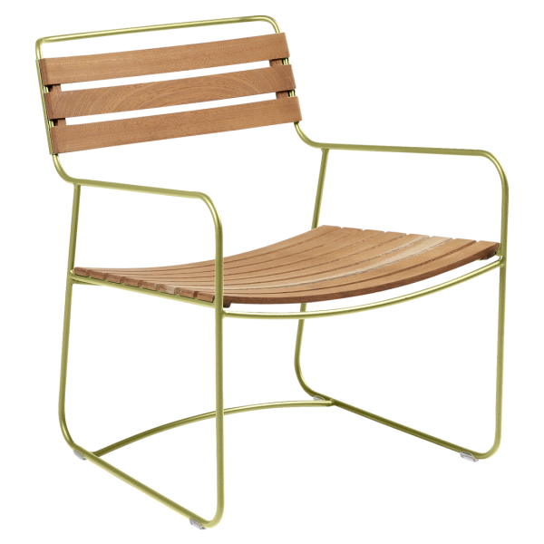 Surprising Outdoor Casual Armchair - Teak Slats By Fermob in Willow Green