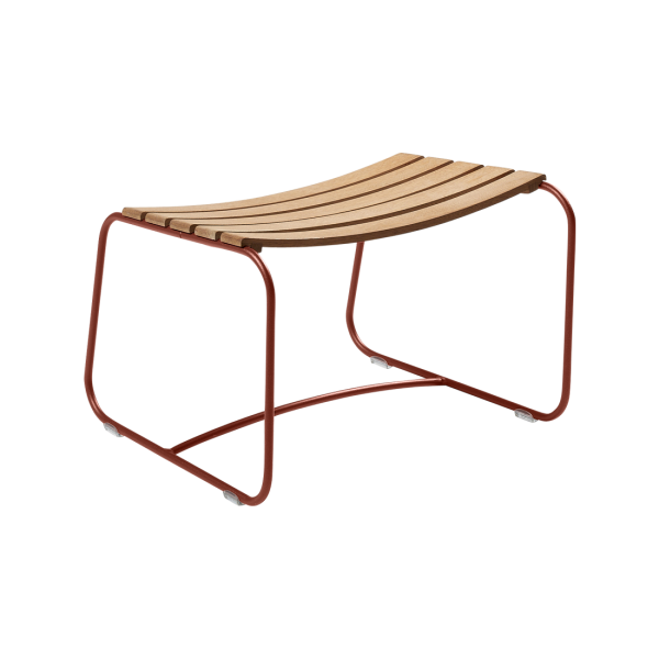 Surprising Outdoor Casual Footrest - Teak Slats By Fermob in Red Ochre