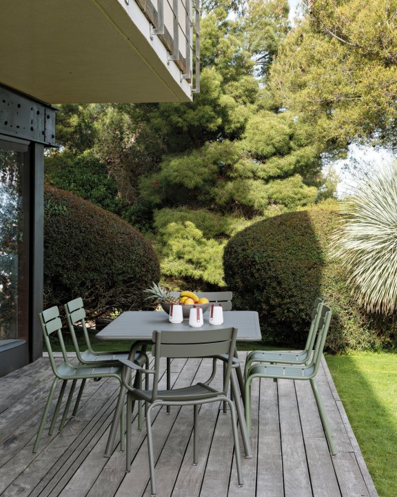 Fermob Luxembourg dining setting on deck