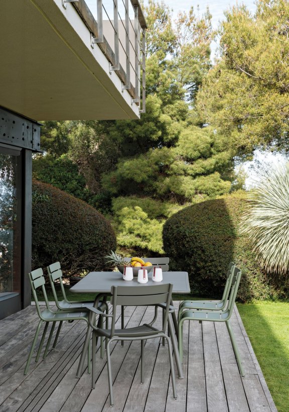 Fermob Luxembourg dining setting on deck